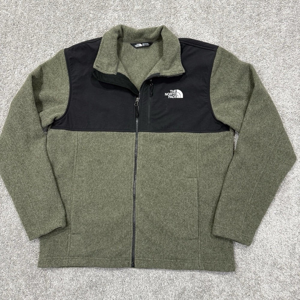 The North Face Men's Lightweight Fleece Jacket Green Size Medium Color Block
